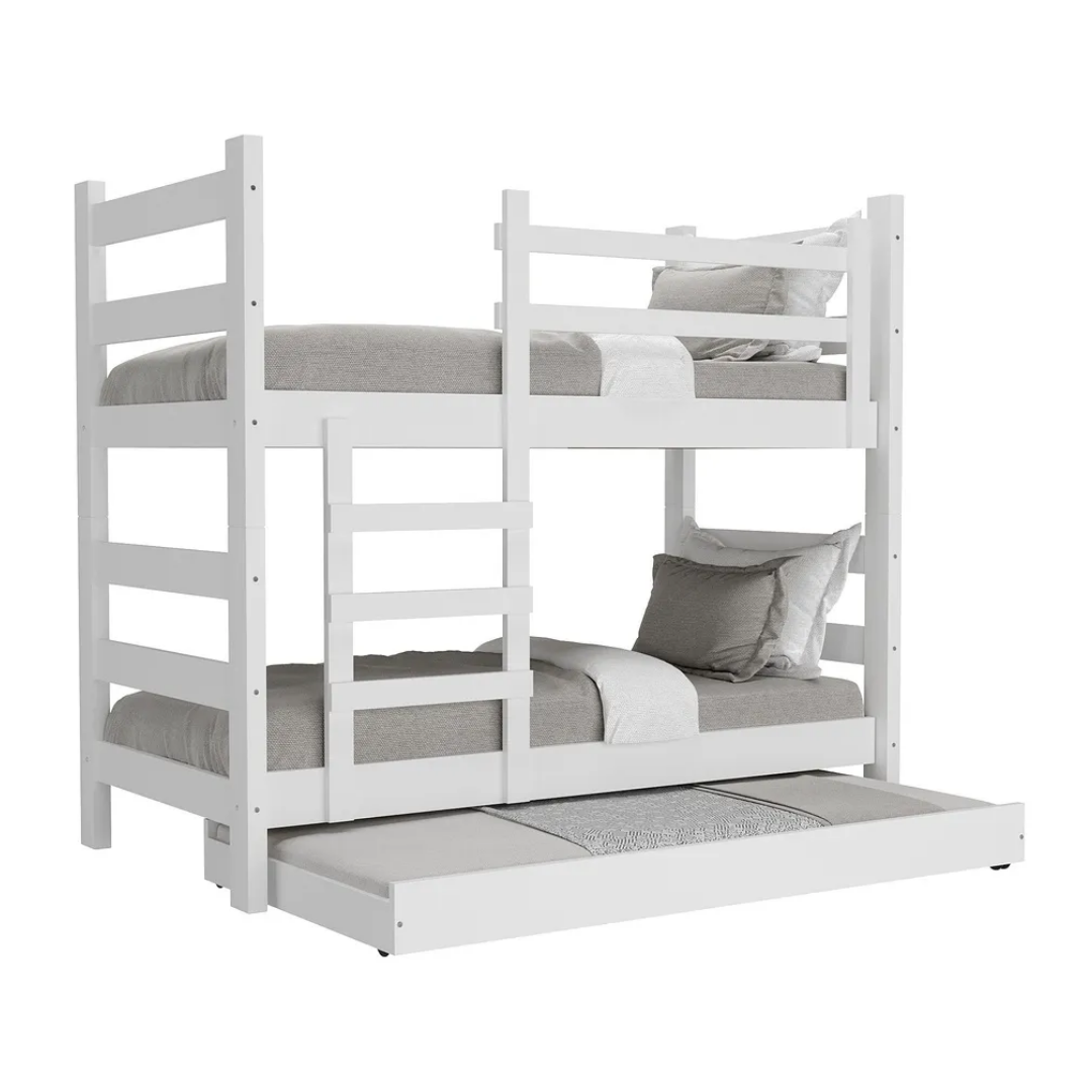 imagem de Treliche Madeira Maciça - vira 2 Camas - para Colchão 78/88 x 188cm Dubai Multimóveis CR35105 Branco
